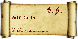 Volf Júlia névjegykártya